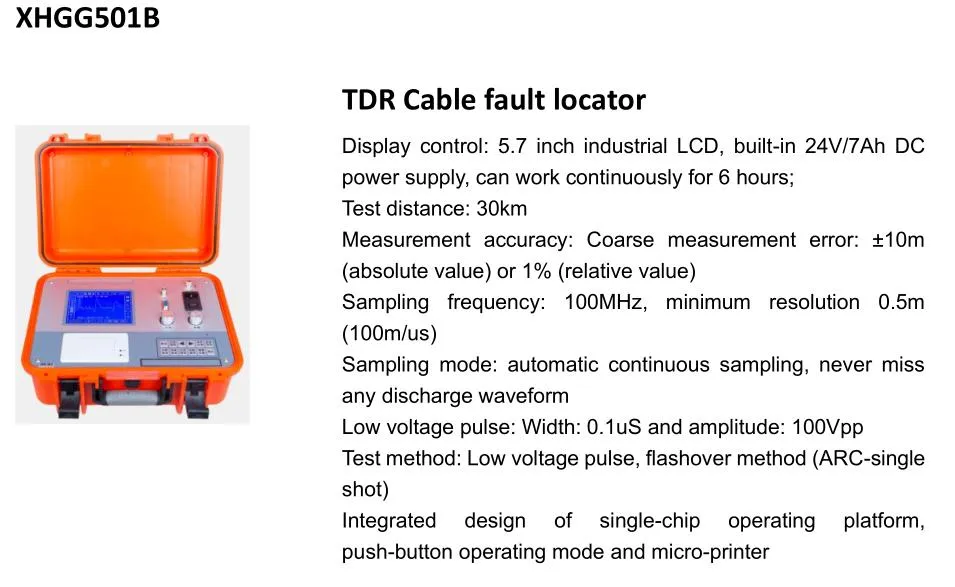 الصين المصنع تحت الأرض Tdr الموقع 35kv كابل خطأ المسافة 0
